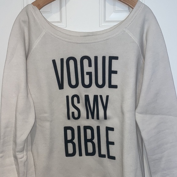 “Vogue Is My Bible” White Sweatshirt Size M - Picture 2 of 4